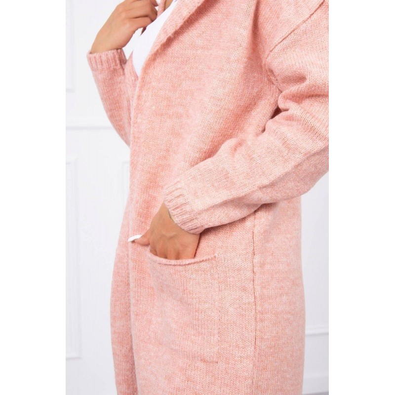 Dámsky kardigán s kapucňou 2020-10 - ružový