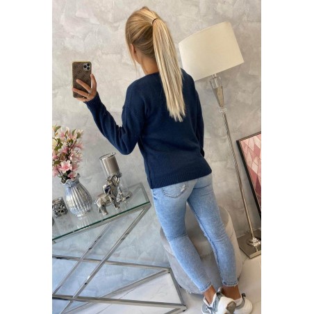 Dámsky sveter 2020-15 - tmavomodrý