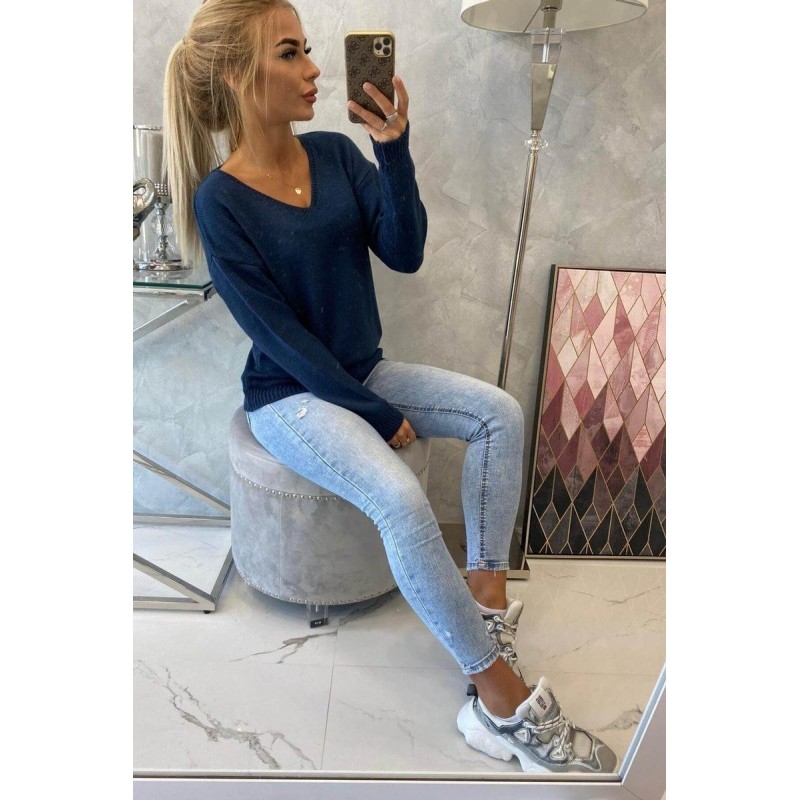 Dámsky sveter 2020-15 - tmavomodrý