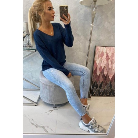 Dámsky sveter 2020-15 - tmavomodrý