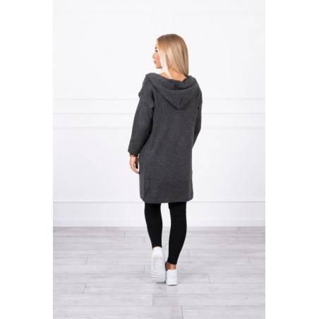 Dámsky kardigán s kapucňou 2020-10 - grafitový