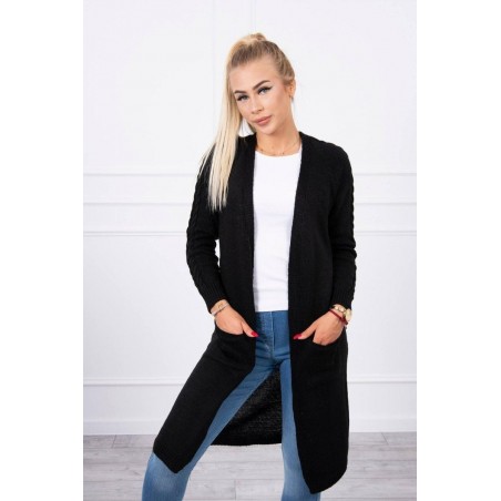 Dámsky čierny kardigán s vreckami 2020-3