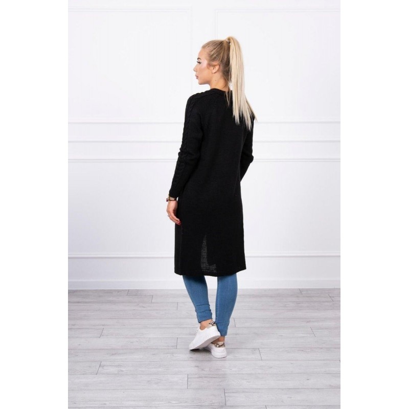 Dámsky čierny kardigán s vreckami 2020-3