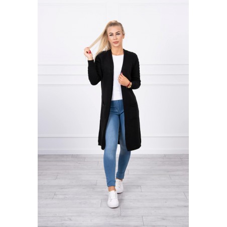 Dámsky čierny kardigán s vreckami 2020-3