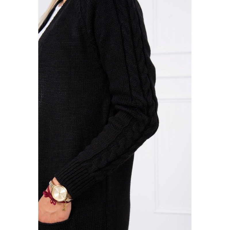 Dámsky čierny kardigán s vreckami 2020-3