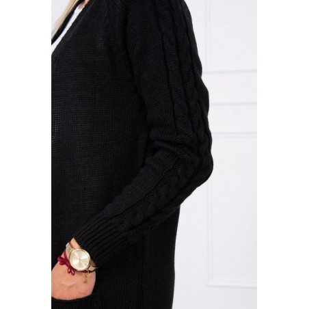 Dámsky čierny kardigán s vreckami 2020-3