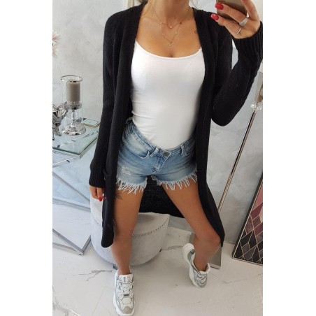 Dámsky čierny kardigán s vreckami 2020-3