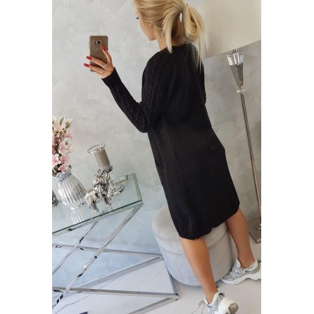 Dámsky čierny kardigán s vreckami 2020-3