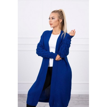 Dlhý dámsky modrý kardigán 2020-9