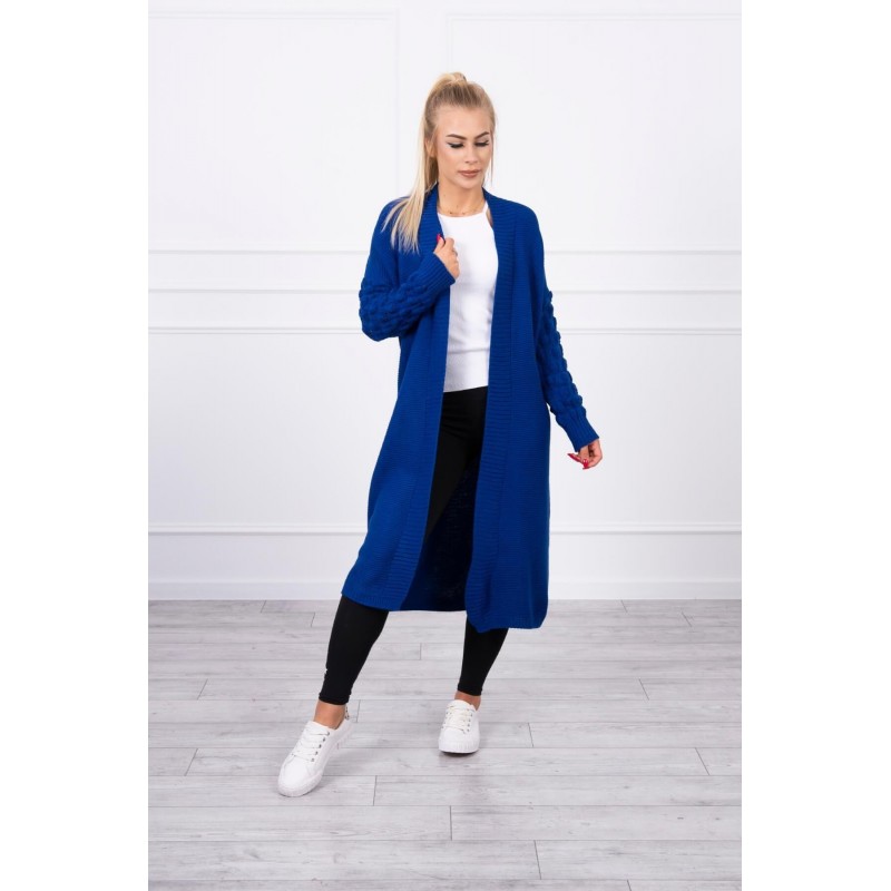 Dlhý dámsky modrý kardigán 2020-9