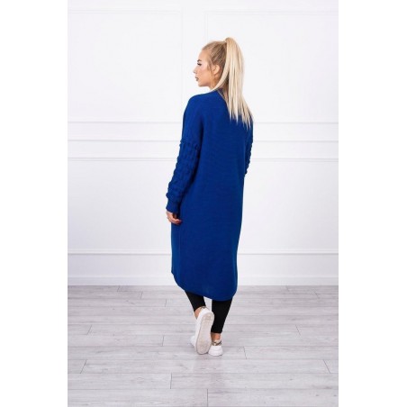Dlhý dámsky modrý kardigán 2020-9