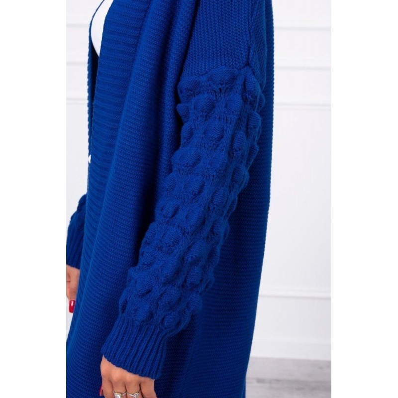 Dlhý dámsky modrý kardigán 2020-9