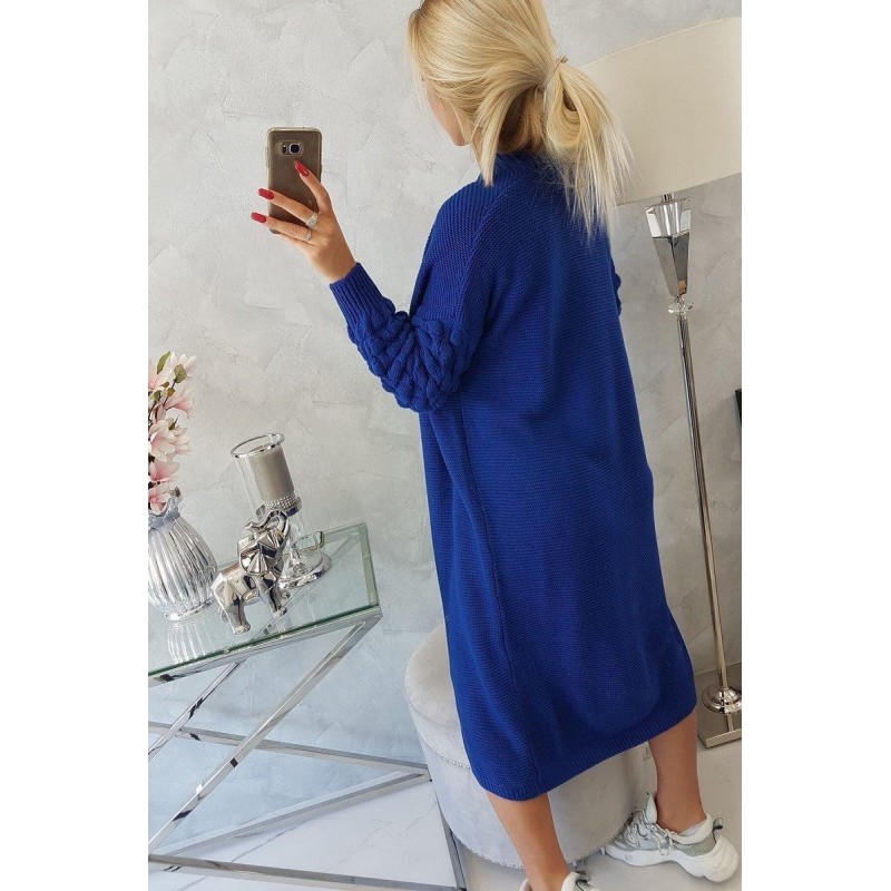 Dlhý dámsky modrý kardigán 2020-9