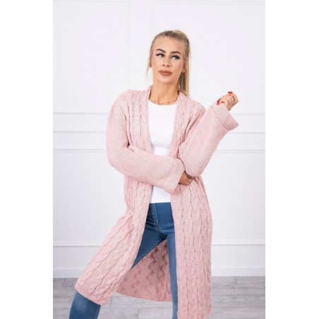 Dámsky ružový dlhý kardigán 2020-11