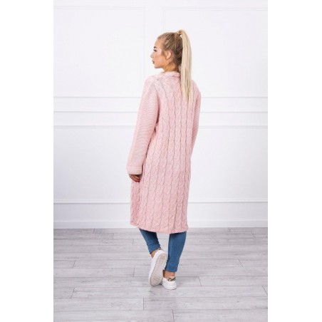 Dámsky ružový dlhý kardigán 2020-11