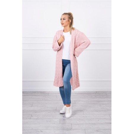 Dámsky ružový dlhý kardigán 2020-11