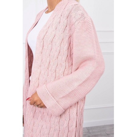 Dámsky ružový dlhý kardigán 2020-11