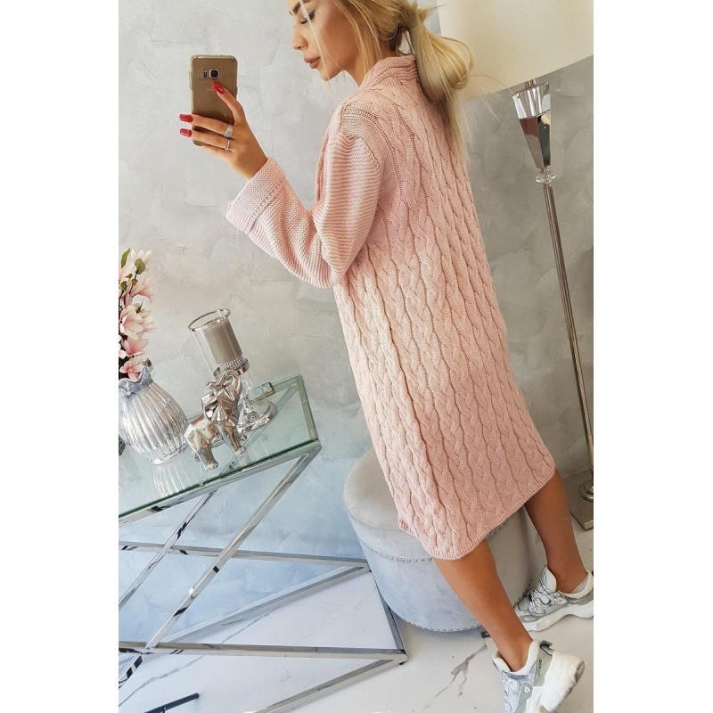 Dámsky ružový dlhý kardigán 2020-11