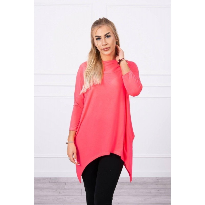 Dámska mikina s potlačou 9139 - neónovo ružová