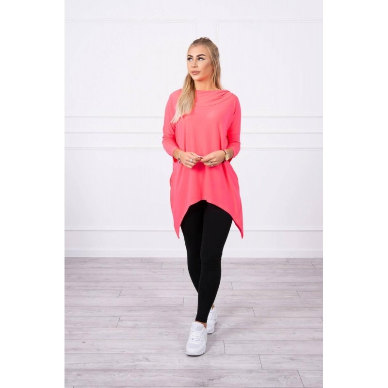 Dámska mikina s potlačou 9139 - neónovo ružová