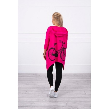 Dámska mikina s potlačou 9139 - fuchsiová