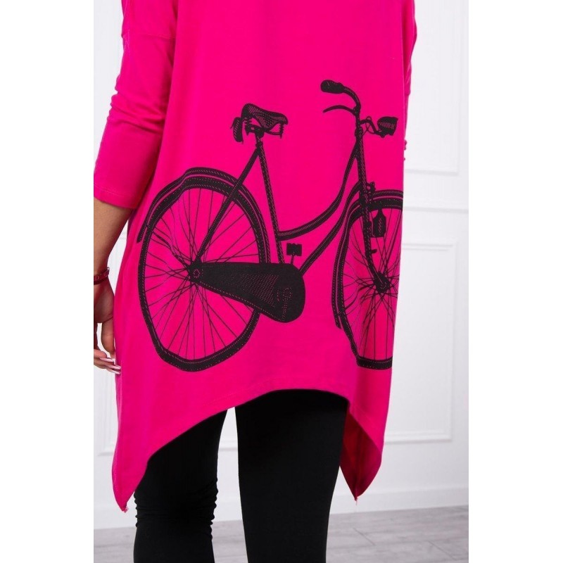 Dámska mikina s potlačou 9139 - fuchsiová