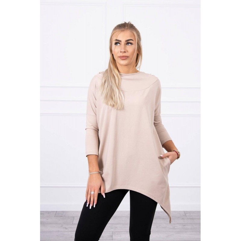 Dámska mikina s potlačou 9139 - béžová