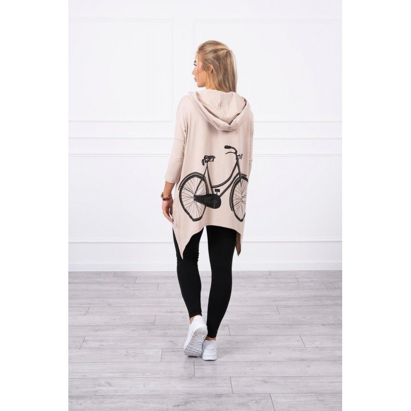 Dámska mikina s potlačou 9139 - béžová