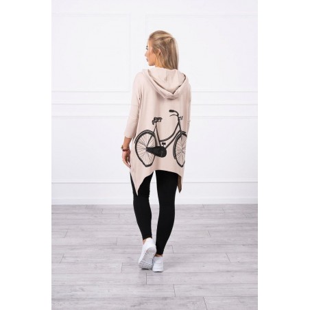 Dámska mikina s potlačou 9139 - béžová