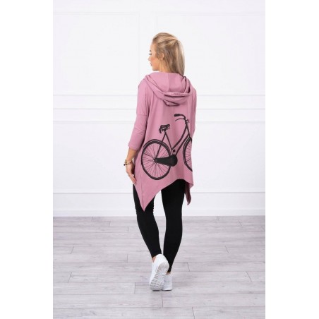 Dámska mikina s potlačou 9139 - tmavoružová