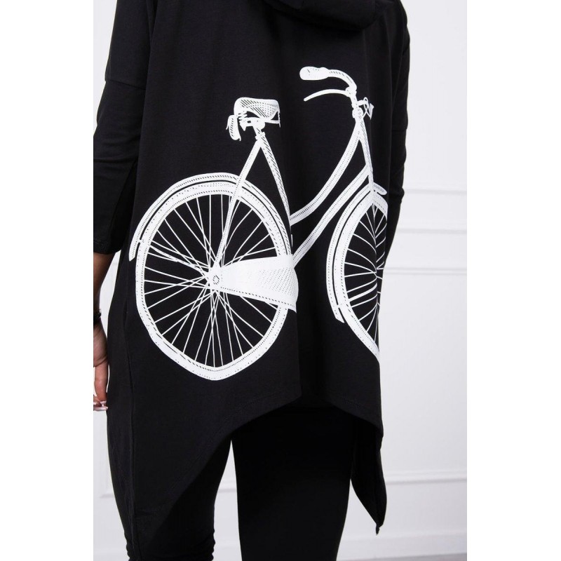 Dámska mikina s potlačou 9139 - čierna