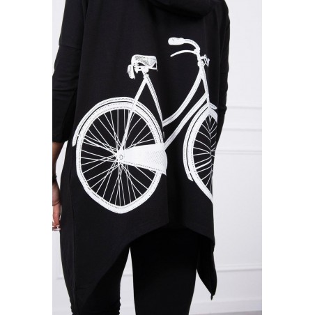 Dámska mikina s potlačou 9139 - čierna