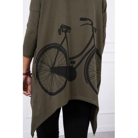 Dámska mikina s potlačou 9139 - kaki