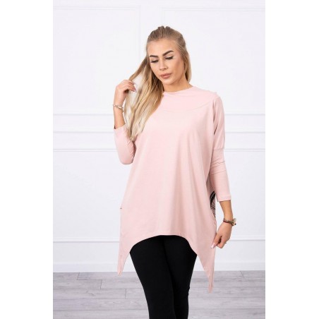 Dámska mikina s potlačou 9139 - púdrovo ružová