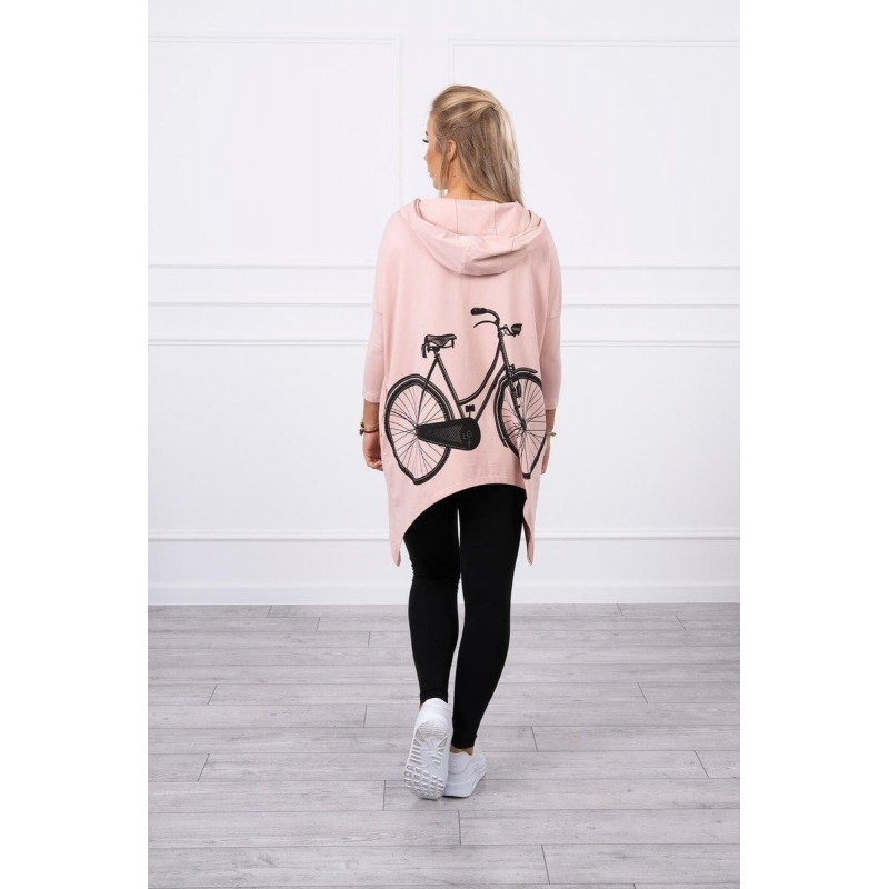 Dámska mikina s potlačou 9139 - púdrovo ružová