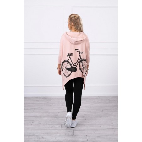 Dámska mikina s potlačou 9139 - púdrovo ružová