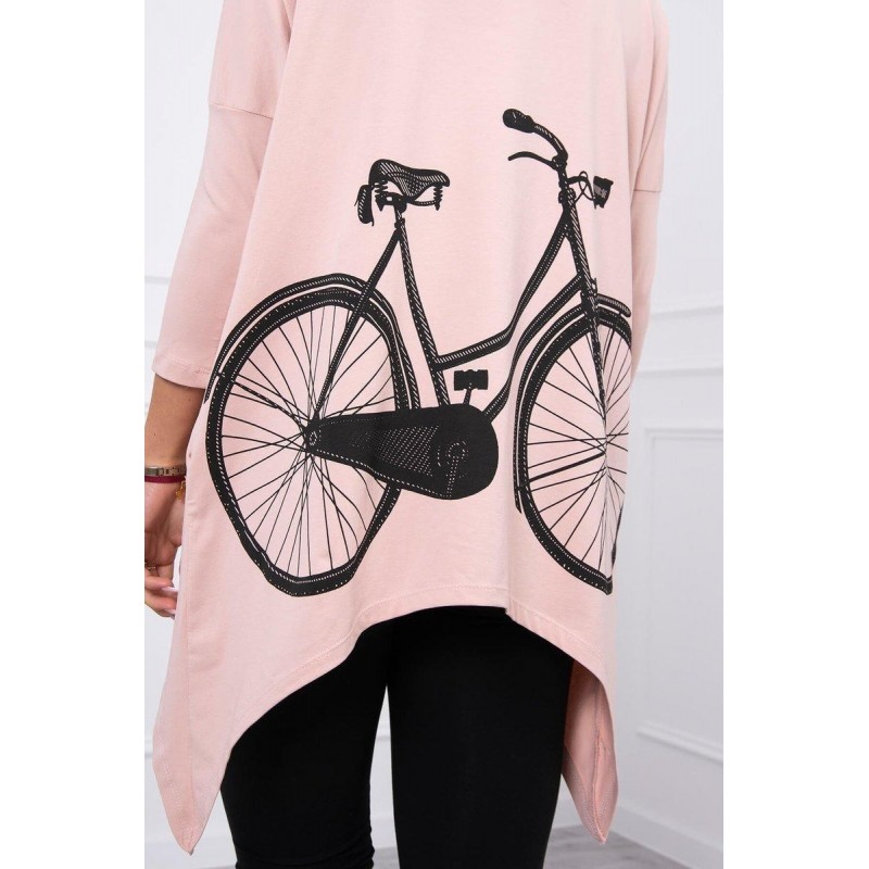 Dámska mikina s potlačou 9139 - púdrovo ružová