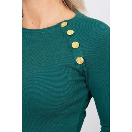 Dámske šaty s ozdobnými gombíkmi 5198 - zelené