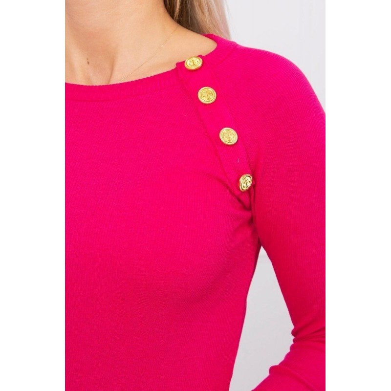 Dámske šaty s ozdobnými gombíkmi 5198 - fuchsiové