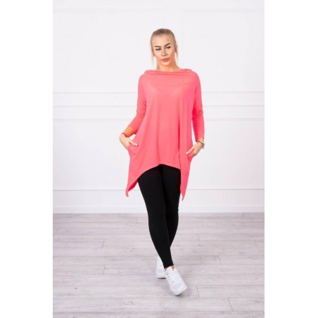 Dámska mikina s potlačou 9140 - neónovo ružová