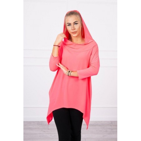 Dámska mikina s potlačou 9140 - neónovo ružová