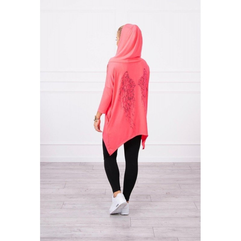 Dámska mikina s potlačou 9140 - neónovo ružová