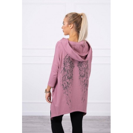 Dámska mikina s potlačou 9140 - tmavoružová