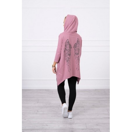 Dámska mikina s potlačou 9140 - tmavoružová