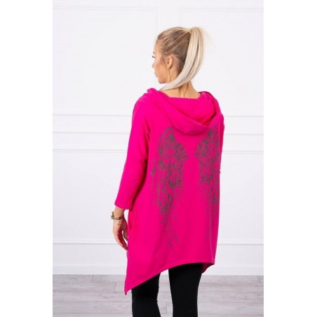 Dámska mikina s potlačou 9140 - fuchsiová