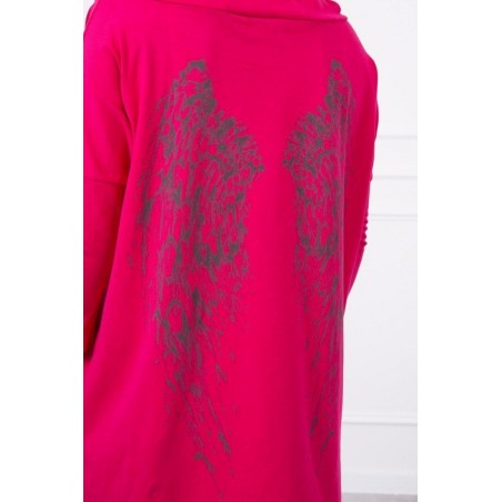 Dámska mikina s potlačou 9140 - fuchsiová
