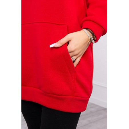 Mikina s kapucňou pre dámy 9147 - červená