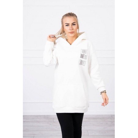 Mikina s kapucňou pre dámy 9147 - ecru