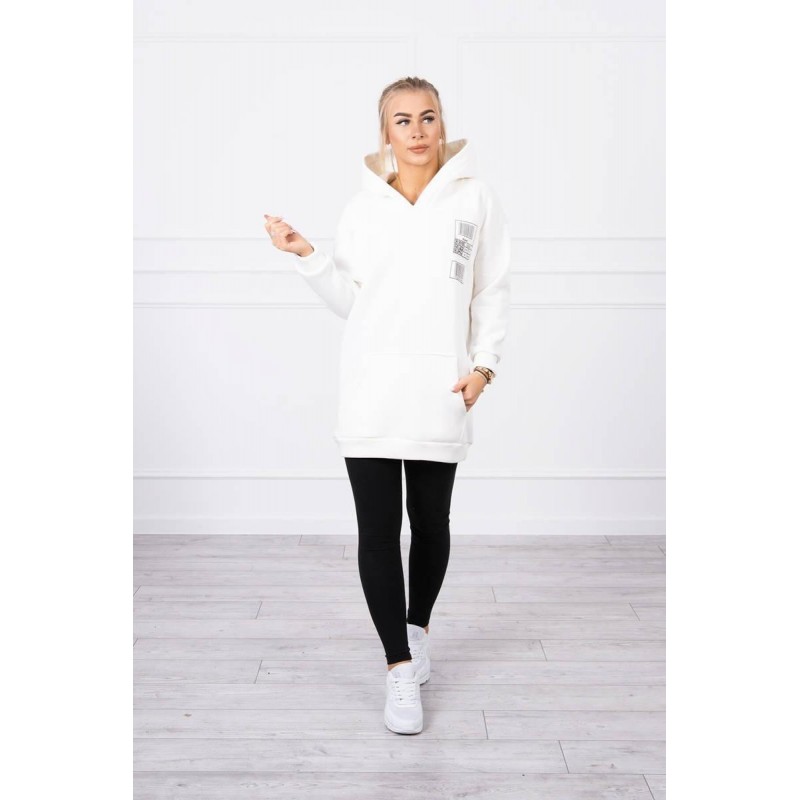 Mikina s kapucňou pre dámy 9147 - ecru