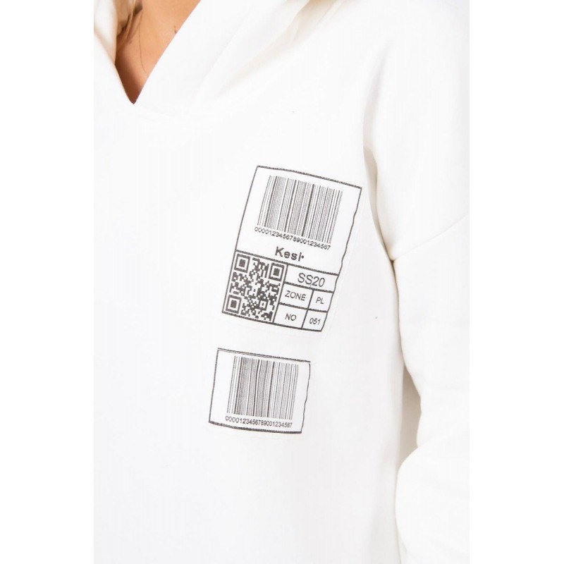 Mikina s kapucňou pre dámy 9147 - ecru